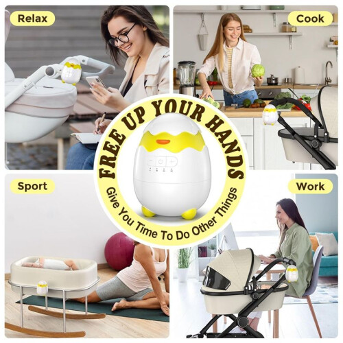 Rechargeable Baby Rocker for Strollers,5 Vibration Speeds & 4 Timer Modes, Portable Bouncer with Memory Function 2