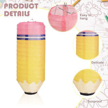 12 Pcs Pencil Hanging Paper Lanterns Party Decorations, Kindergarten Preschool Classroom Back to School Art Ceiling