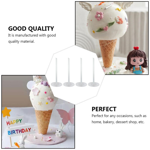 4Pcs Plastic Ice Cream Cake Support Holders White Display Cake Stands 2
