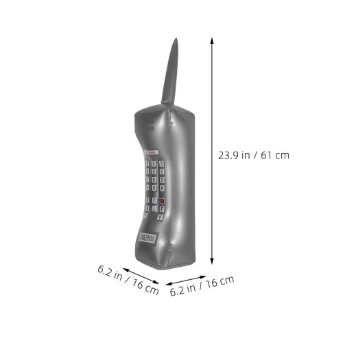 2pcs Silver Inflatable Vintage Phone Props Halloween Event Decorations 1