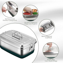 Packed Bento Lunch Box, Camping Lunchbox Food Stainless Steel Airtight Meal Prep Side Dish Sealed Container Packed Lunch