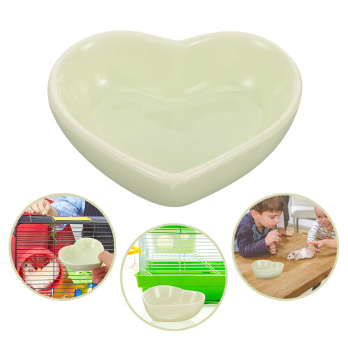 heart shaped ceramic hamster bowl for rats and small pets 2