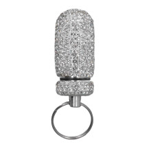 Rhinestone Aluminum Alloy Storage Case 4.5ml Waterproof White