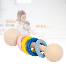 Holzshake-Spielzeug mit 4 Ringen, Greifspielzeug für Kleinkinder, Jungen & Mädchen