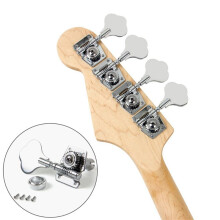 8Pcs Guitar Tuning Pegs Electric Bass Tuner Peg Guitar Open Gear Tuning Pegs Machine Heads for Jazz Bass Silver