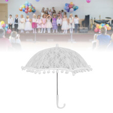 Weißer Spitzen-Regenschirm Parasol für Hochzeiten, Fotografie, 48 cm