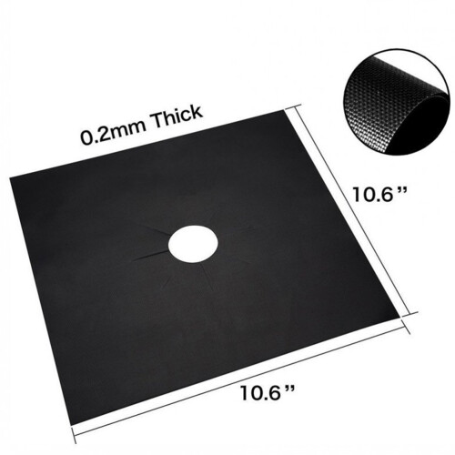 5Pcs Stove Burner Covers Black Durable Gas Range Protector for Kitchen 1