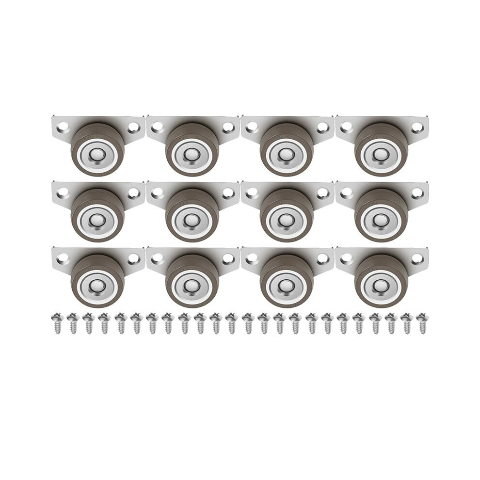 12Pcs Furniture Caster Wheels 1.25 Inch Small Side Mount Caster Low Profile Casters Non Swivel Rigid Silent For Drawers 6033987353429