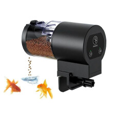 Fish Feeder 100ml -Digital Programmable Aquarium Food Dispenser with Timer, IP66 Waterproof for Pond/Turtle Tanks