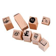 9pcs/Set Cute Cartoon  Pattern Wooden Stamps Ordinary Life Lovely World Calendar Planner Stamp Scrapbooking A