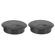 20 Pcs Round Plastic Computer Desk Cable Grommet Hole Cover 50mm Black