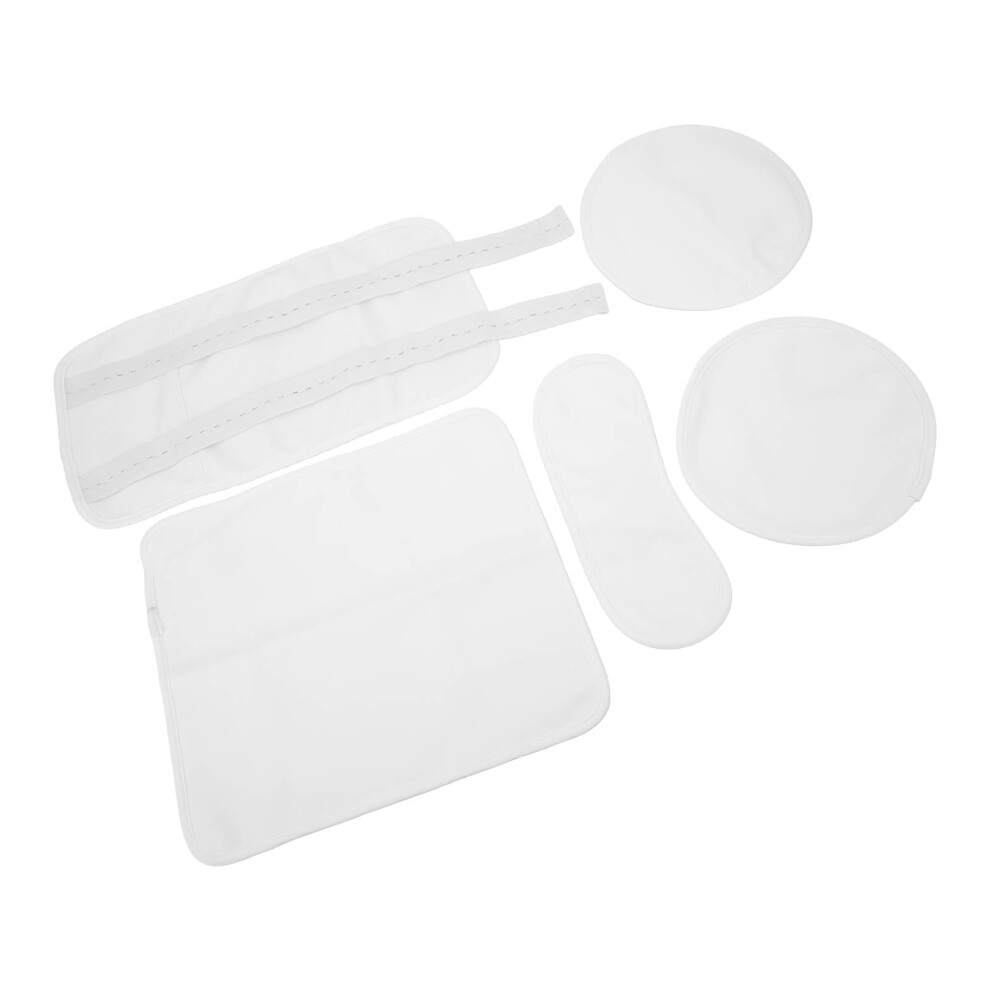 White 4Pcs Castor Oil Pack Kit, Reusable Wrap,