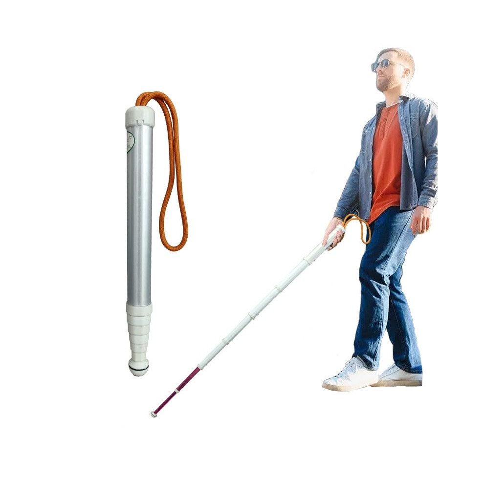 Blind Cane Lightweight Titanium 125cm Folding Walking Stick 7Section for Visually Impaired