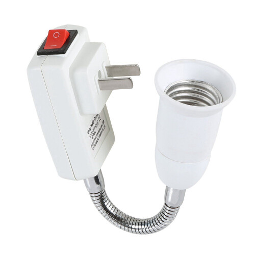 5X E27 Socket Adapter with /Off  to US Plug,Flexible Extension Lamp Bulb Holder Converter 1