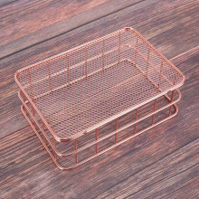 2X Storage Basket metal Wire Bathroom Shelves Makeup Organiser Rose Gold Brush Pen Holder Wire Mesh Bathroom Toiletries