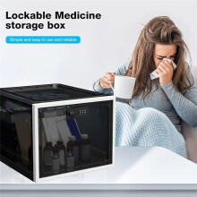 Lock Box for Medicines Food&Phone Transparent Plastic Large Lockable Storage Makeup Organizer Fridge Storage Organizer
