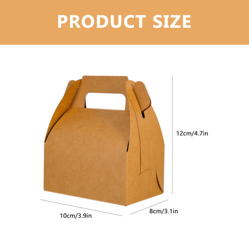 20Pcs Disposable Kraft Paper Takeaway Boxes Brown Candy Cake Packaging 2