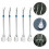 5Pcs Stainless Steel Stirring Straw Spoon Blue Filtered Drinking Tool 5