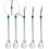 5Pcs Stainless Steel Stirring Straw Spoon Blue Filtered Drinking Tool 7