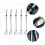 5Pcs Stainless Steel Stirring Straw Spoon Blue Filtered Drinking Tool 10