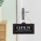 Simple Open Closed Flip Sign Wooden Square Accessory 1pcs 7