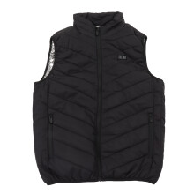 11-Stellen beheizbare Weste mit dualer Steuerung, USB-elektrische Warmjacke für den Winter, Outdoor, Schwarz
