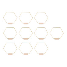 10 Sets Blumenreifen mit Holzsockel, 23cm/20cm, Gold