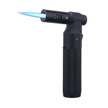 Butane Torch Lighter Black Refillable Blowtorch with Adjustable Jet Flame for Camping and Outdoor