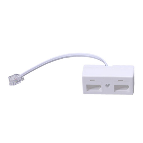 2X RJ11 Plug to Dual UK BT Telephone Socket Convertor 1
