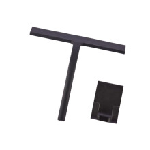 Silicone Window Squeegee with Hook for Streak Shower Door, Mirror and Tile Cleaning Black