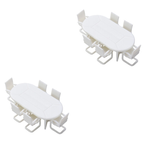 14St Model Speelgoed Vergadertafel En Stoelen Wit Plastic Set 2
