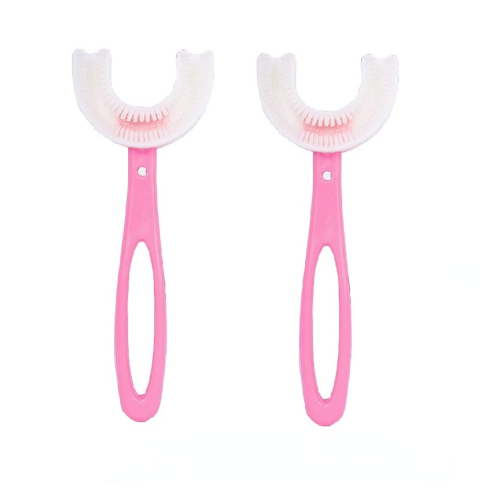 Baby UShaped Toothbrush 2 Pack 360 Full Contact Cleaning Soft Silicone Infant Teething Brush for 612 Months