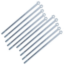 10 Pcs 10x280mm Blue White Zinc Carbon Steel Half Thread Bolts for Machinery