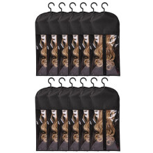 12PCS Hair Extension Holder Wig Storage for Multiple Wigs Holder Wig Bags Storage with Hanger Hair Extension Storage