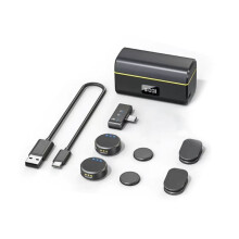 Microfone Sem Fio para Câmera de Ação para  X5/GO Ultra com Design de Clipe Magnético e Acessórios para Câmera