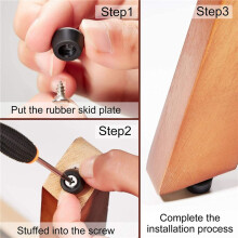 360 Pcs Soft Cutting Board Rubber Feet with Stainless Steel Screws 0.28 x 0.59 for Furniture, Electronics and Appliances