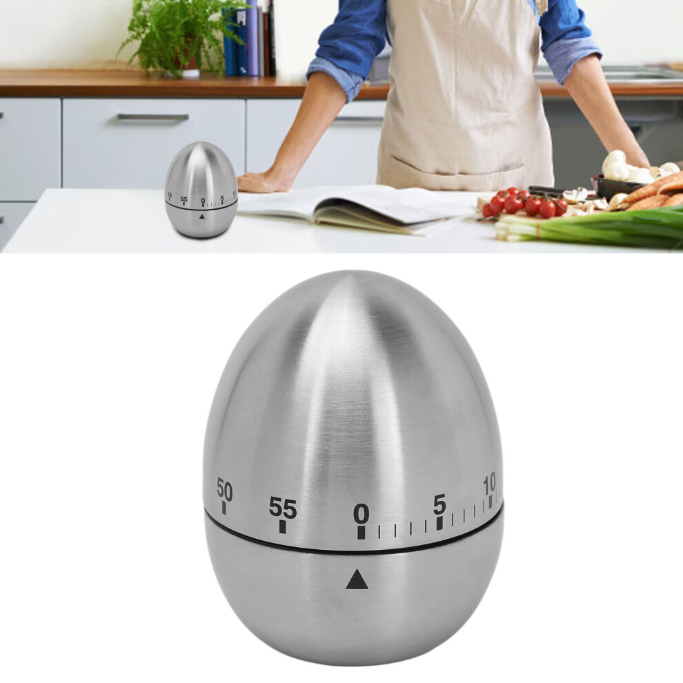Egg Shaped Stainless Steel Mechanical Timer for Kitchen & Sauna 60-Minute