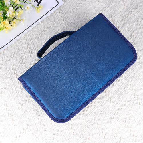 Blue Dvd Storage Bag Smooth Zipper Moistproof Cd Organizer 2