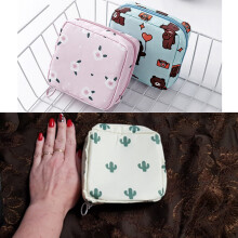 2PCS Makeup Bags Zipper Girl Sanitary Pad Bag Card Holder Coin Purse Cosmetics Headphone Case Sanitary Pouch