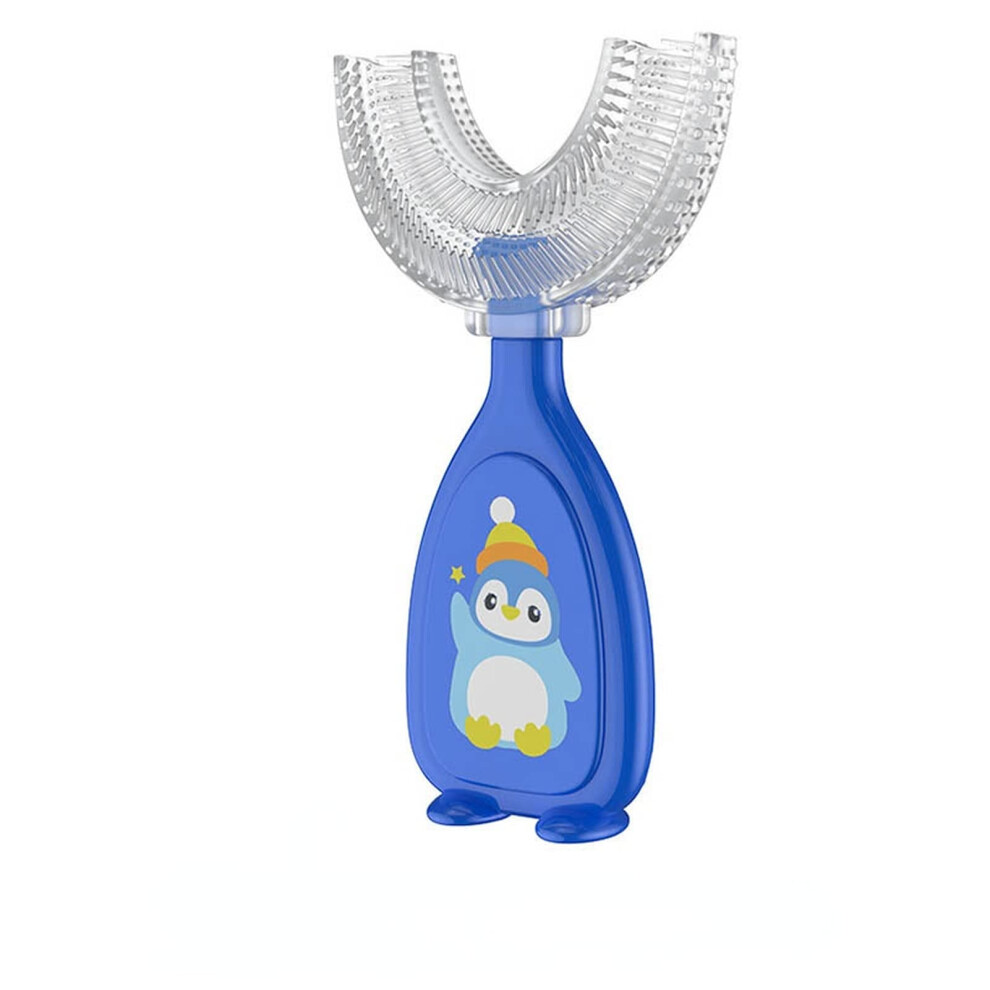 Baby Toothbrush With Gentle Silicone Bristles, Teething Ring Oral Care For Toddlers, 26 Years Blue