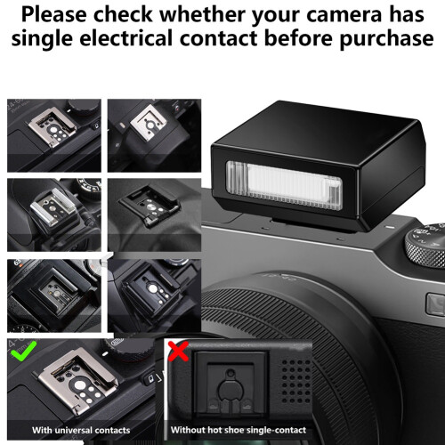 F1S  Universal Camera Flash Speedlite for      GR3X TTL Fill Light Photography Flash Silver