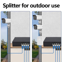 Nieuwe Waterdichte Gigabit PoE-Splitter IP67 48V Naar 12V IEEE 802.3af/At-Adapter voor IP-Camera'S, CCTV-Beveiligingssystemen voor Buiten