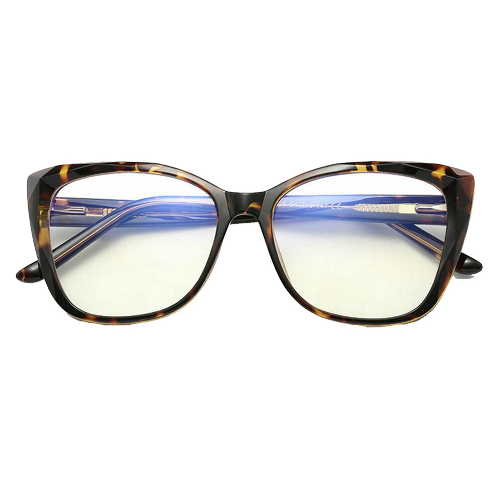 Leopard Cat Eye Reading Glasses 3.75x TR90 Frame Blue Light Blocking for Women and Men