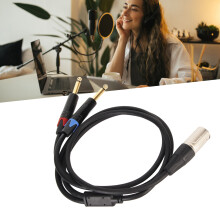 Dual 1/4 Inch to XLR Male Y Splitter Cable 1m/3.3ft Black