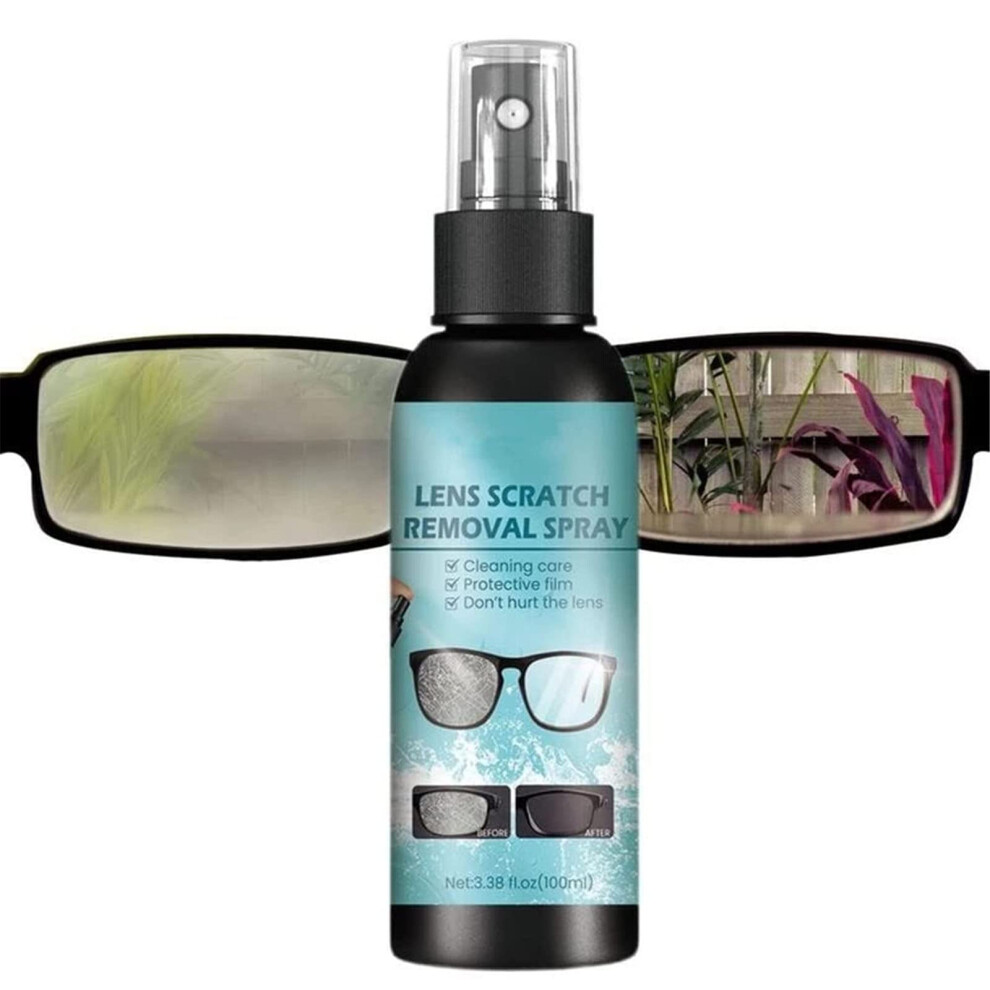 Lens Scratch Remover for Eyeglasses and Sunglasses, 100ML Quick Drying Glasses Cleaner Spray