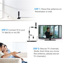 High-Definition Digital TV Antenna with Dual Amplifiers and High Gain High-Definition Digital DVB-T2 Indoor TV Antenna