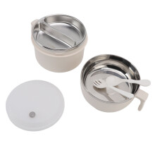 Doppelwandige Nudelschüssel Lunchbox beige 23,6 Unzen