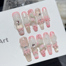 (558) 10PCS Glitter Fake Nails for Women