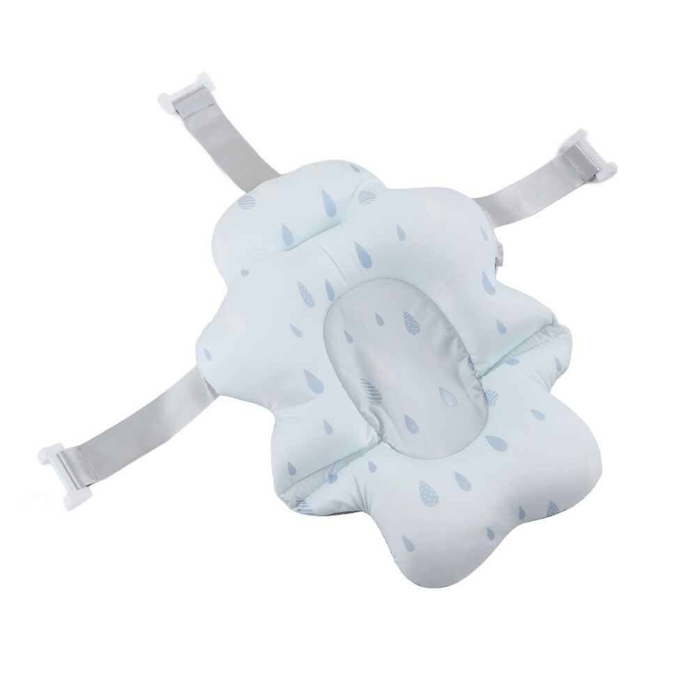 Baby Bath Seat Foldable Soft Support Mat, Water Drop, 57Cm Blue