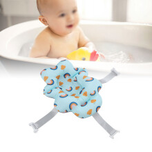 Babysitz für die Badewanne, faltbar, weich, Blaues Regenbogen-Design, 57cm x 47cm